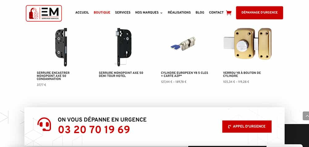 Site-WordPress-emserrurier-woocommerce